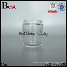 15g glass small cosmetic containers with screw cap, silk printing service, free sample